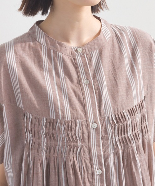 コットンボイルタックギャザーワンピース（ワンピース）｜OMNES