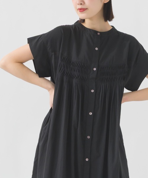 コットンボイルタックギャザーワンピース（ワンピース）｜OMNES