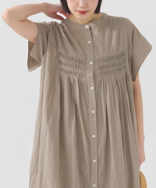 HOUSE OF LOTUS コットンボイルタックギャザーワンピース コットンボイルタックギャザーワンピース