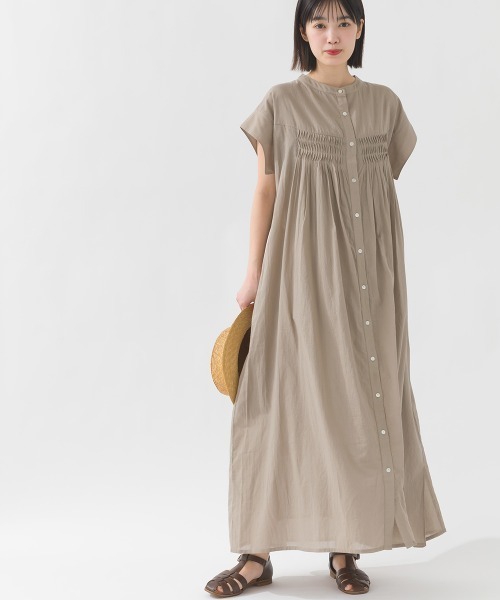 HOUSE OF LOTUS コットンボイルタックギャザーワンピース ギンガムチェックギャザーワンピース ｜ハウス オブ ロータス