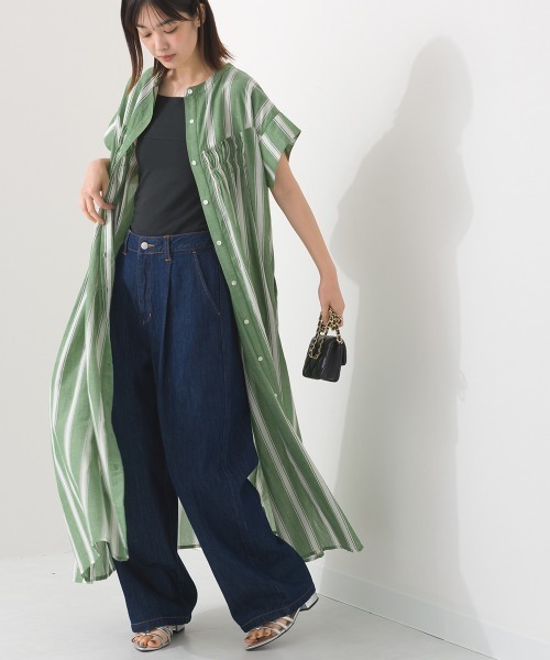 コットンボイルタックギャザーワンピース（ワンピース）｜OMNES