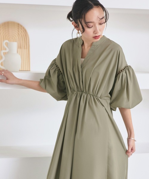 RUIRUE BOUTIQUE（ルイルエブティック）の「洗える ｜ バルーンスリーブ フレア シャツワンピース ｜ レディース おしゃれ きれいめ 休日コーデ 二の腕カバー 休日コーデ シャツワンピ ワンピース（シャツワンピース・レディース・ブラック/ライトカーキ/ロイヤルブルー・LL/S/M/L）」の17枚目の写真
