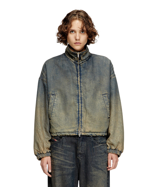 DIESEL(ディーゼル)の「ウィメンズ デニムブルゾン DE-FLOWER-S(ブルゾン・レディース・インディゴブルー・SMALL/MEDIUM/LARGE/X-SMALL)」の6枚目の写真