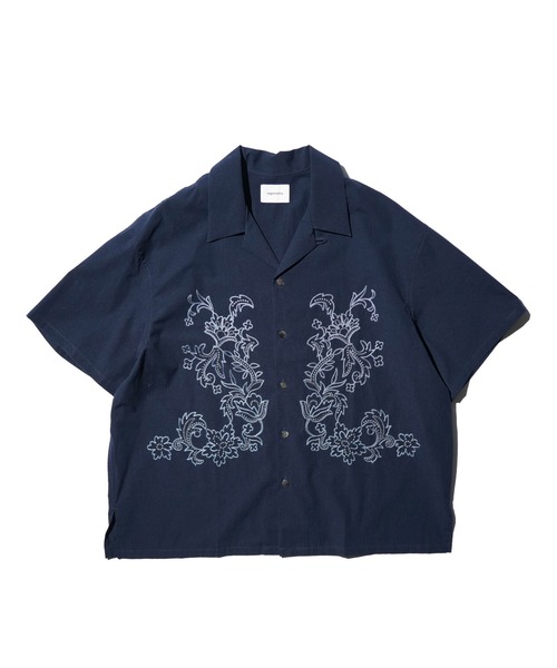 superNova.(スーパーノヴァ)の「superNova. / スーパーノヴァ Aloha shirt - Flower chain embroidery コットンブロード 花柄刺しゅう 半袖シャツ(シャツ/ブラウス・メンズ・ブラック/ネイビー・SMALL/MEDIUM)」の13枚目の写真