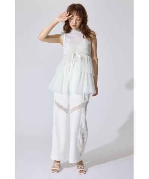 rienda(リエンダ)の「ボリュームチュールジレ シアートップス 春服 夏服(シャツ/ブラウス・レディース・ホワイト/ブラウン/グレー・FREE)」の7枚目の写真
