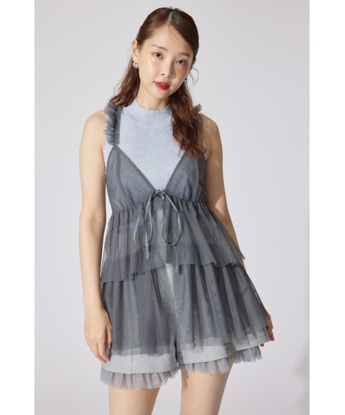 rienda(リエンダ)の「ボリュームチュールジレ シアートップス 春服 夏服(シャツ/ブラウス・レディース・ホワイト/ブラウン/グレー・FREE)」の17枚目の写真