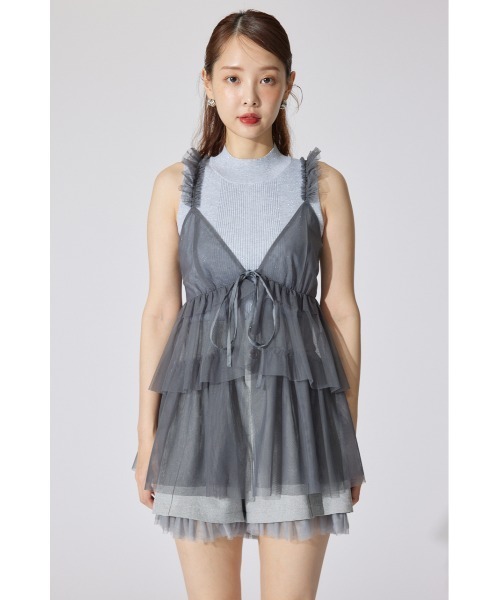 rienda(リエンダ)の「ボリュームチュールジレ シアートップス 春服 夏服(シャツ/ブラウス・レディース・ホワイト/ブラウン/グレー・FREE)」の21枚目の写真