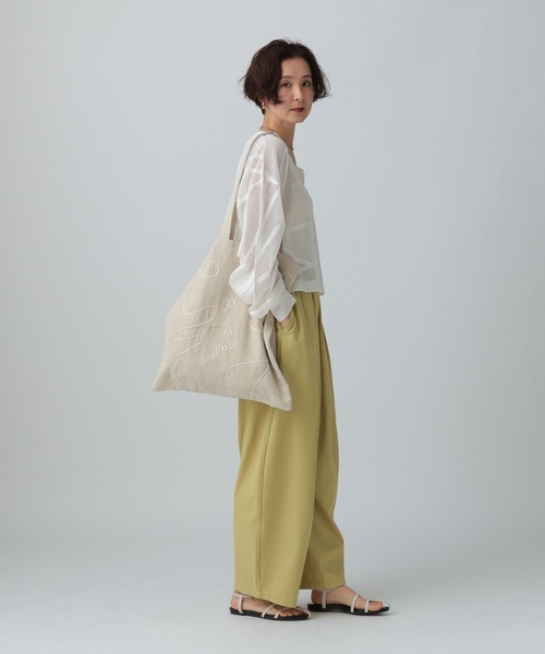 LEPSIM（レプシィム）の「コード刺繍BIGトート　451460（トートバッグ・レディース・オフホワイト/ベージュ・ONE SIZE）」の8枚目の写真