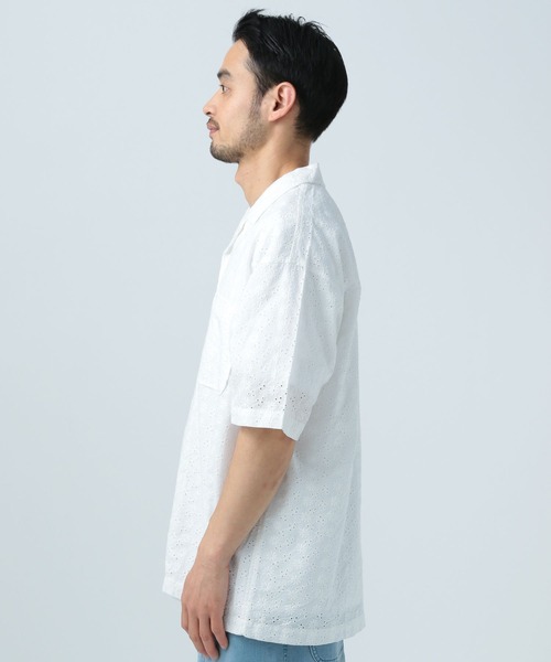 BAYFLOW（ベイフロー）の「レースピグメント半袖シャツ（シャツ/ブラウス・メンズ・ブルー/ホワイト/チャコール・LARGE/MEDIUM）」の19枚目の写真