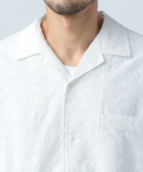 BAYFLOW（ベイフロー）の「レースピグメント半袖シャツ（シャツ/ブラウス・メンズ・ブルー/ホワイト/チャコール・LARGE/MEDIUM）」の17枚目の写真