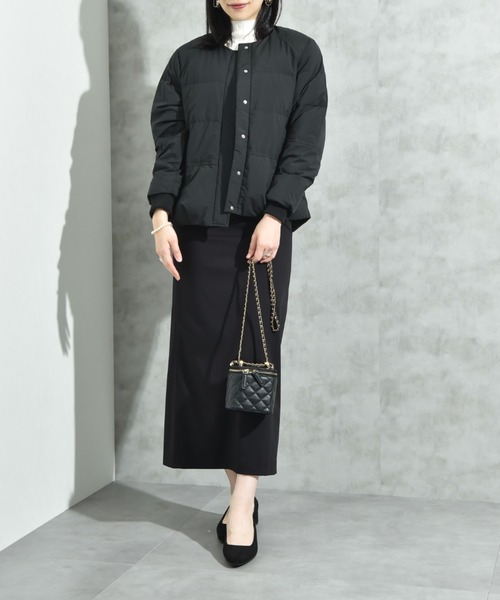 INTERPLANET（インタープラネット）の「エアリーノーカラーピュアダウン（ダウンジャケット/コート・レディース・ブラック/アイボリー/チャコールグレー・FREE）」の16枚目の写真