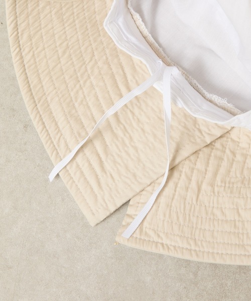 PAPILLONNER（パピヨネ）の「M_ナイロンドロストバケット/WEB限定（ハット・レディース・オフホワイト/ブラック・FREE）」の3枚目の写真