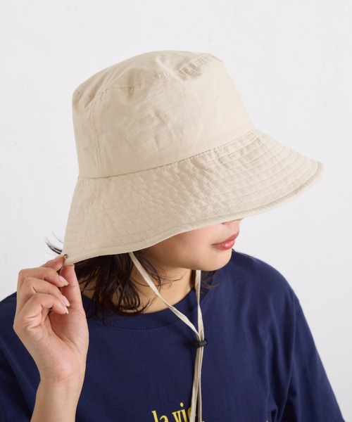 PAPILLONNER（パピヨネ）の「M_ナイロンドロストバケット/WEB限定（ハット・レディース・オフホワイト/ブラック・FREE）」の17枚目の写真