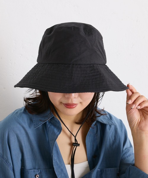 PAPILLONNER（パピヨネ）の「M_ナイロンドロストバケット/WEB限定（ハット・レディース・オフホワイト/ブラック・FREE）」の14枚目の写真