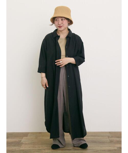 Samansa Mos2（サマンサ モスモス）の「【S/Mサイズ】◎柄アソートシャツワンピース（ワンピース・レディース・ミント/オフホワイト/ブルー/ブラック・S/M）」の2枚目の写真