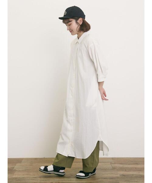 Samansa Mos2（サマンサ モスモス）の「【S/Mサイズ】◎柄アソートシャツワンピース（ワンピース・レディース・ミント/オフホワイト/ブルー/ブラック・S/M）」の9枚目の写真