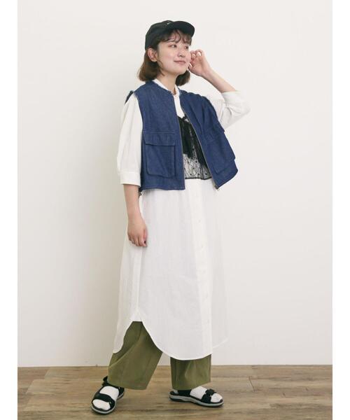 Samansa Mos2（サマンサ モスモス）の「【S/Mサイズ】◎柄アソートシャツワンピース（ワンピース・レディース・ミント/オフホワイト/ブルー/ブラック・S/M）」の10枚目の写真