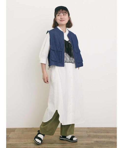 Samansa Mos2（サマンサ モスモス）の「【S/Mサイズ】◎柄アソートシャツワンピース（ワンピース・レディース・ミント/オフホワイト/ブルー/ブラック・S/M）」の11枚目の写真