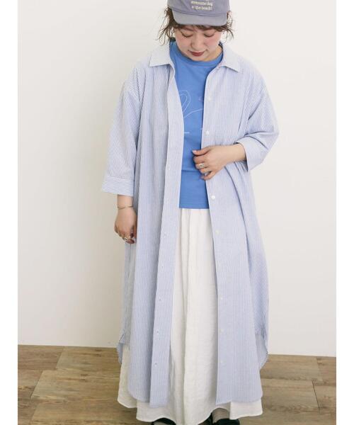 Samansa Mos2（サマンサ モスモス）の「【S/Mサイズ】◎柄アソートシャツワンピース（ワンピース・レディース・ミント/オフホワイト/ブルー/ブラック・S/M）」の12枚目の写真