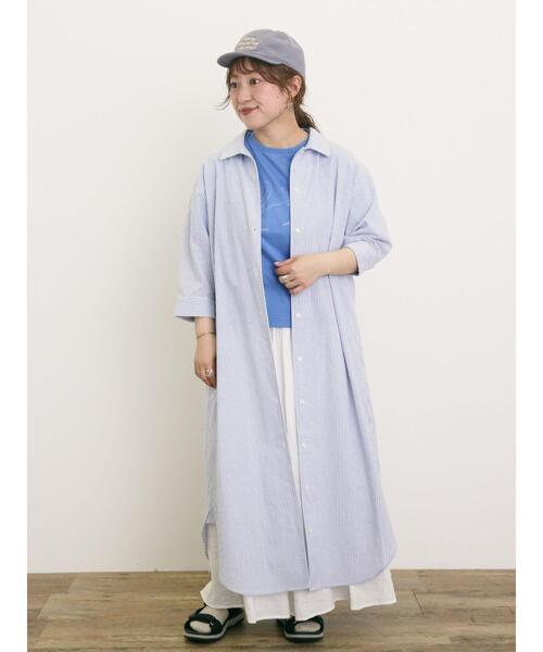 Samansa Mos2（サマンサ モスモス）の「【S/Mサイズ】◎柄アソートシャツワンピース（ワンピース・レディース・ミント/オフホワイト/ブルー/ブラック・S/M）」の14枚目の写真