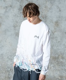 glamb | Damage Splash Paint Cutsew / ダメージスプラッシュペイントカットソー(Tシャツ/カットソー)