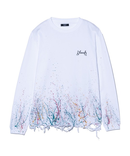 glamb（グラム）の「Damage Splash Paint Cutsew / ダメージスプラッシュペイントカットソー（Tシャツ/カットソー・メンズ・ブラック/ホワイト/レッド・S/M/L）」の4枚目の写真