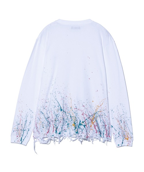 glamb（グラム）の「Damage Splash Paint Cutsew / ダメージスプラッシュペイントカットソー（Tシャツ/カットソー・メンズ・ブラック/ホワイト/レッド・S/M/L）」の5枚目の写真