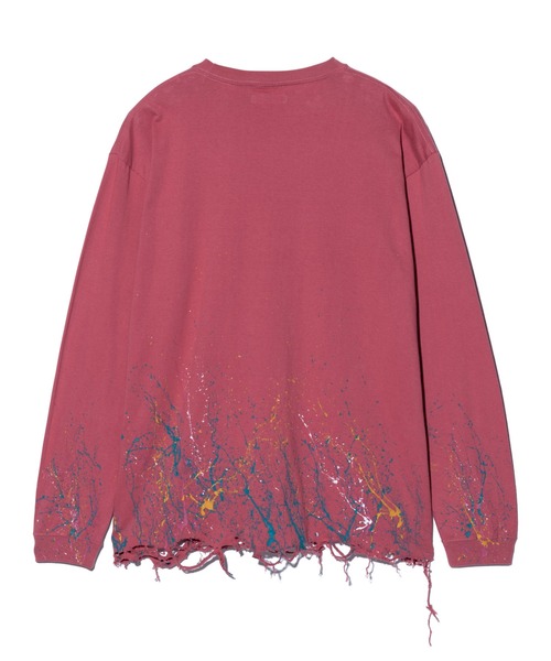 glamb（グラム）の「Damage Splash Paint Cutsew / ダメージスプラッシュペイントカットソー（Tシャツ/カットソー・メンズ・ブラック/ホワイト/レッド・S/M/L）」の8枚目の写真
