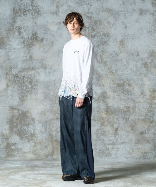 glamb（グラム）の「Damage Splash Paint Cutsew / ダメージスプラッシュペイントカットソー（Tシャツ/カットソー・メンズ・ブラック/ホワイト/レッド・S/M/L）」の11枚目の写真