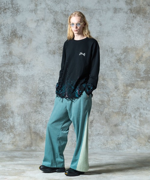 glamb（グラム）の「Damage Splash Paint Cutsew / ダメージスプラッシュペイントカットソー（Tシャツ/カットソー・メンズ・ブラック/ホワイト/レッド・S/M/L）」の14枚目の写真