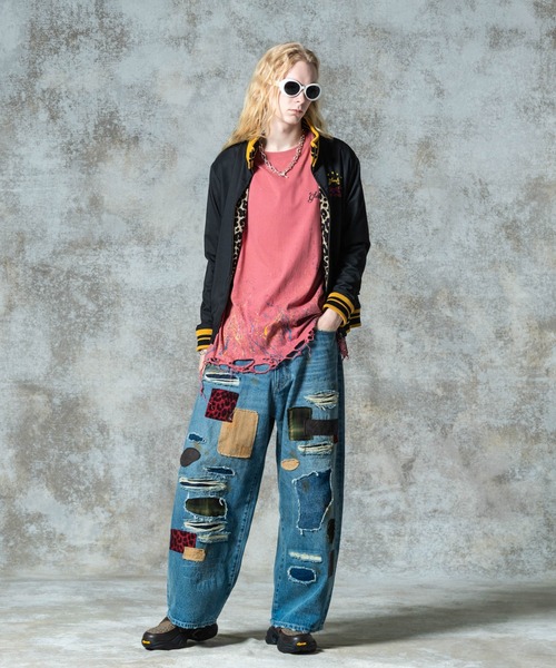 glamb（グラム）の「Damage Splash Paint Cutsew / ダメージスプラッシュペイントカットソー（Tシャツ/カットソー・メンズ・ブラック/ホワイト/レッド・S/M/L）」の15枚目の写真