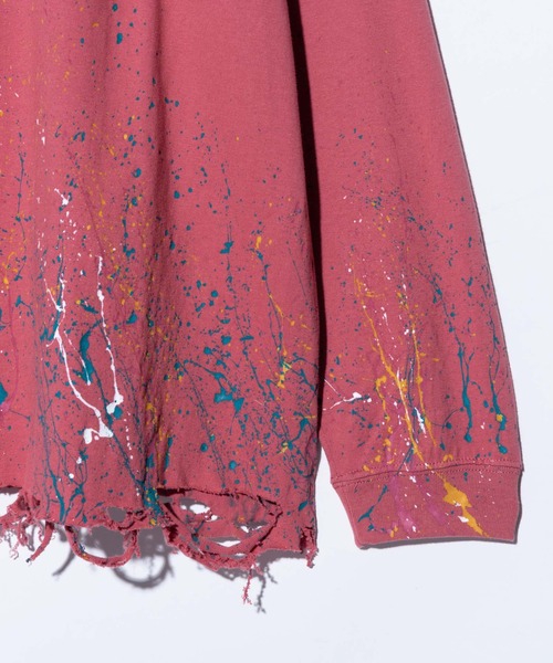 glamb（グラム）の「Damage Splash Paint Cutsew / ダメージスプラッシュペイントカットソー（Tシャツ/カットソー・メンズ・ブラック/ホワイト/レッド・S/M/L）」の18枚目の写真