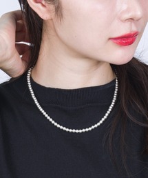 Harpo 3mm×40cm ナバホパール シルバー ネックレス ビーズ Harpo ネックレス 「Harpo/アルポ」シルバー ナバホパール