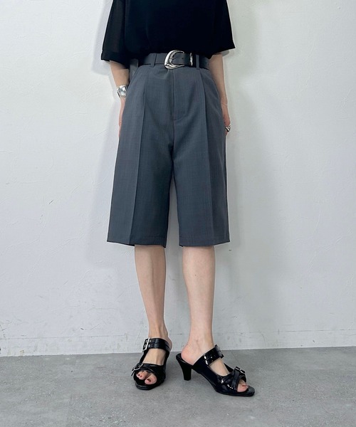 PAGEBOY（ページボーイ）の「ライトエステルハーフパンツ（スラックス・レディース・チェック/チャコールグレー/ブラック・FREE）」の22枚目の写真