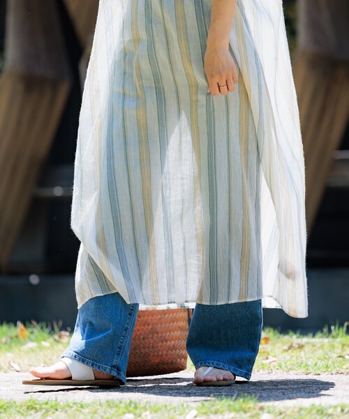 FREAK'S STORE（フリークスストア）の「インド コットンクレープヘンリーネックワンピース（シャツワンピース・レディース・ナチュラル/ブラック/ワイン/ネイビー・ﾌﾘ-）」の12枚目の写真