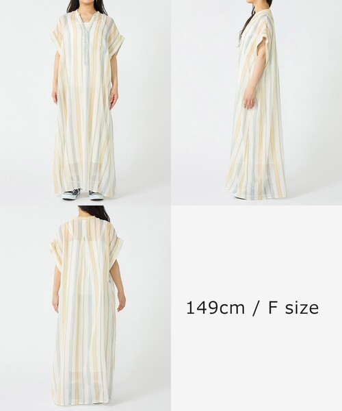 FREAK'S STORE（フリークスストア）の「インド コットンクレープヘンリーネックワンピース（シャツワンピース・レディース・ナチュラル/ブラック/ワイン/ネイビー・ﾌﾘ-）」の15枚目の写真