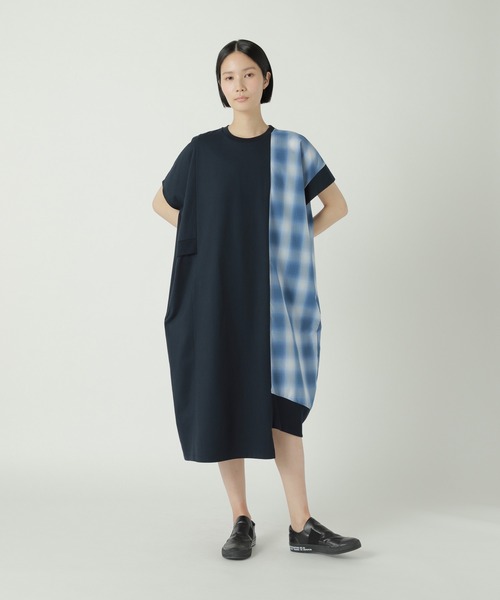 ZUCCa（ズッカ）の「チェックドッキングジャージィー / ワンピース / S（ワンピース・レディース・ネイビー/ブラック/ホワイト・M size）」の4枚目の写真