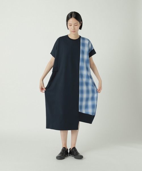 ZUCCa（ズッカ）の「チェックドッキングジャージィー / ワンピース / S（ワンピース・レディース・ネイビー/ブラック/ホワイト・M size）」の5枚目の写真