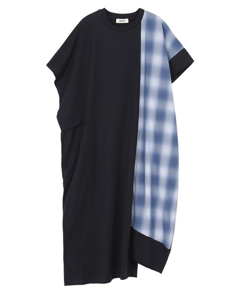 ZUCCa（ズッカ）の「チェックドッキングジャージィー / ワンピース / S（ワンピース・レディース・ネイビー/ブラック/ホワイト・M size）」の7枚目の写真