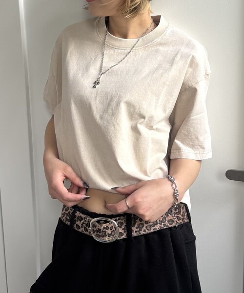 WHO'S WHO gallery（フーズフーギャラリー）の「【3サイズ展開】KOOKY'NケミカルウォッシュTEE（Tシャツ/カットソー・レディース・アイボリー/チャコールグレー/グレー・MEDIUM/LARGE/SMALL）」の6枚目の写真