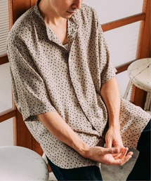 【完売】25SS EDIFICE　バンドカラーシャツ　半袖　ストライプ　L EDIFICE｜エディフィスのシャツ/ブラウス（スタンドカラー）通販
