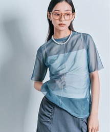 W:Huku | 配色 パイピング シアー トップス(Tシャツ/カットソー)