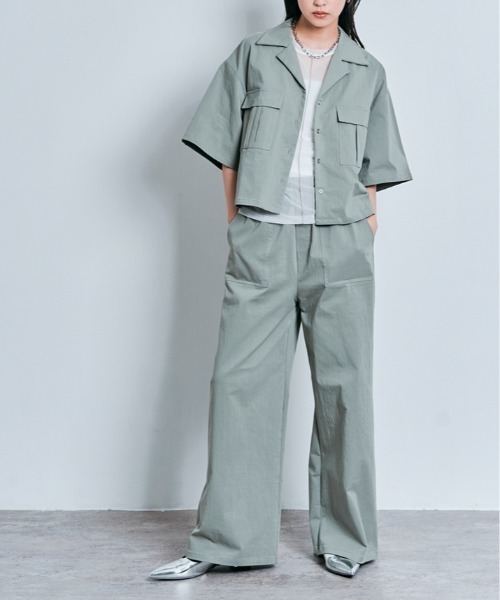 W:Huku（フーク）の「配色 パイピング シアー トップス（Tシャツ/カットソー・レディース・オフホワイト/ブルー系/ブラック・L/M）」の8枚目の写真