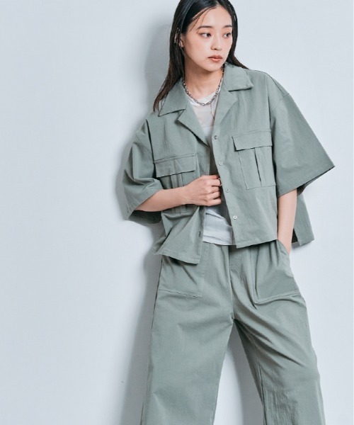 W:Huku（フーク）の「配色 パイピング シアー トップス（Tシャツ/カットソー・レディース・オフホワイト/ブルー系/ブラック・L/M）」の22枚目の写真