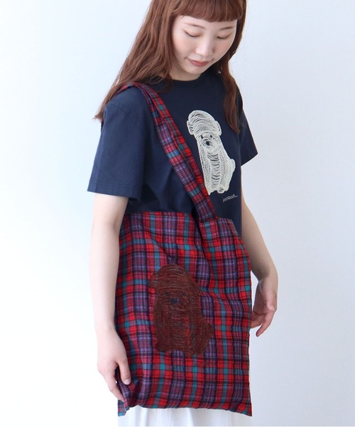 △しょんぼり犬刺繍 トートバッグ（トートバッグ）｜bulle de
