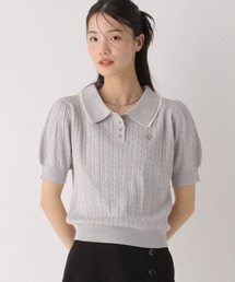 Heather（ヘザー）の「Wカラーポロニット（半袖）　497363（ニット/セーター）」