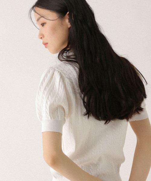 Heather(ヘザー)の「Wカラーポロニット(半袖) 497363(ニット/セーター・レディース・グレー/オフホワイト/ネイビー・FREE)」の12枚目の写真