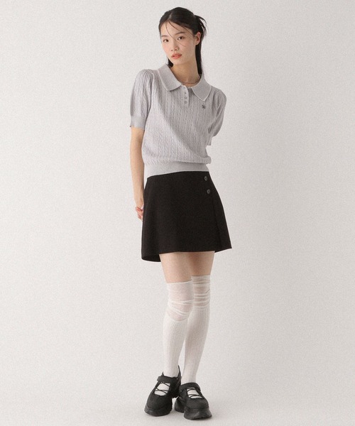 Heather(ヘザー)の「Wカラーポロニット(半袖) 497363(ニット/セーター・レディース・グレー/オフホワイト/ネイビー・FREE)」の16枚目の写真