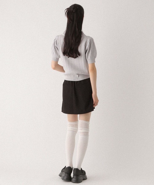 Heather(ヘザー)の「Wカラーポロニット(半袖) 497363(ニット/セーター・レディース・グレー/オフホワイト/ネイビー・FREE)」の19枚目の写真