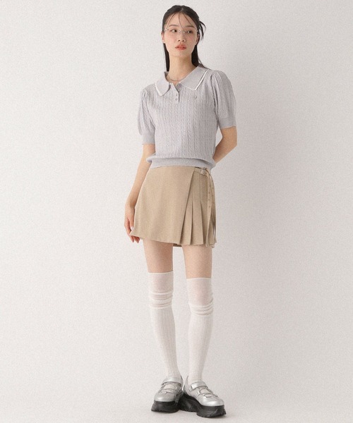 Heather(ヘザー)の「Wカラーポロニット(半袖) 497363(ニット/セーター・レディース・グレー/オフホワイト/ネイビー・FREE)」の21枚目の写真